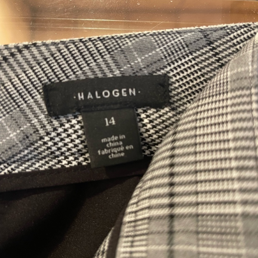 Halogen High Leg Crop Pants Plaid Wide-Leg Crop Dress Pants size 14 - Picture 4 of 9